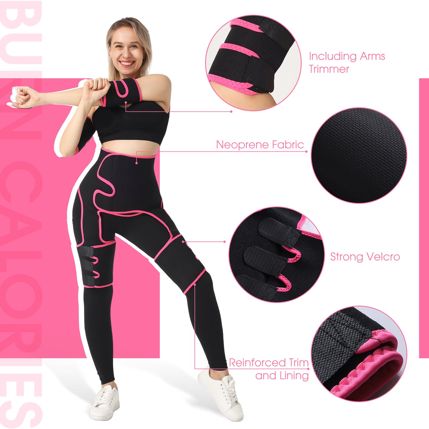 Fitness Belt Spandex Waist Belt Arm Belt Thigh Belt Shaping Waist Training Sports and Fitness