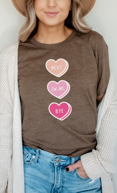 Next Ew No Bye Candy Heart Graphic Tee