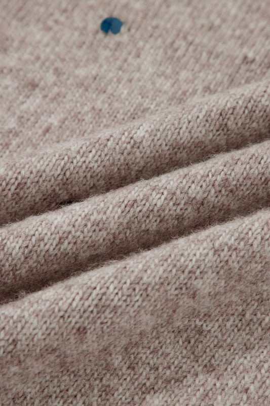 Polka Dot Drop Shoulder Sweater Cozy Warm Sweater