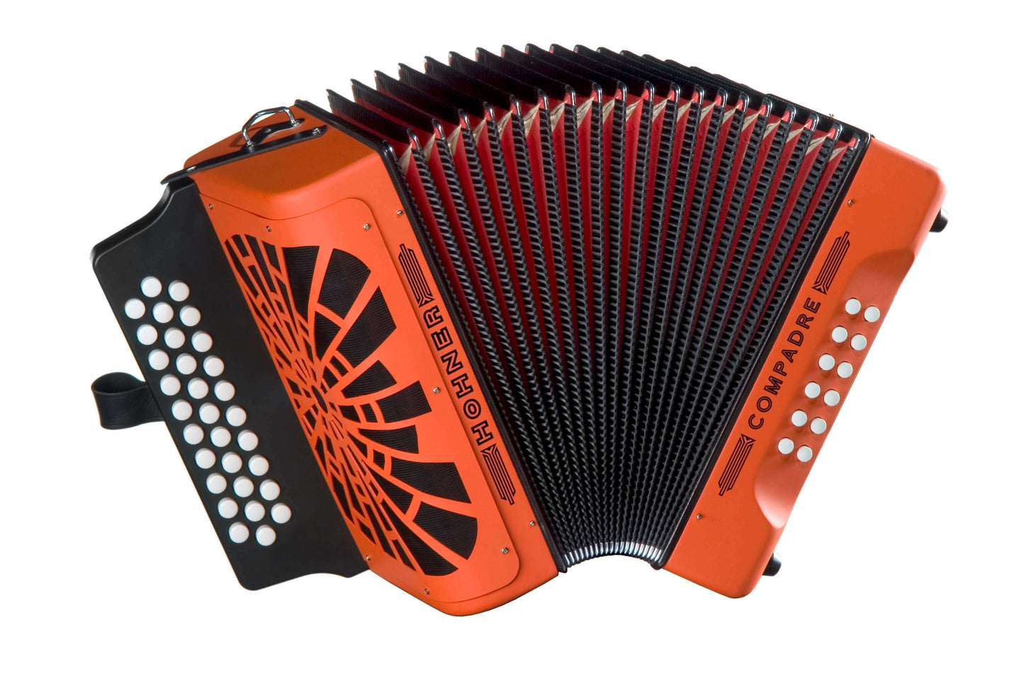 Hohner Compadre Diatonic Keys of F/Bb/Eb Accordion Orange