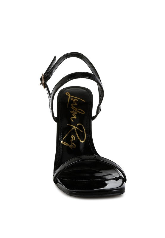 Fantasy Cut-Out Wedge Heel Sandals Patent Faux Leather Ladra
