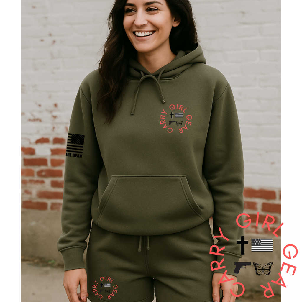 CGG Bold Logo Hoodie and Shorts Lounge Set Carry Girl Gear