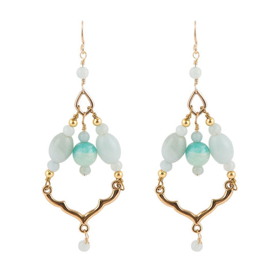 Amazonite Bronze Chandelier Earrings Barse Jewelry