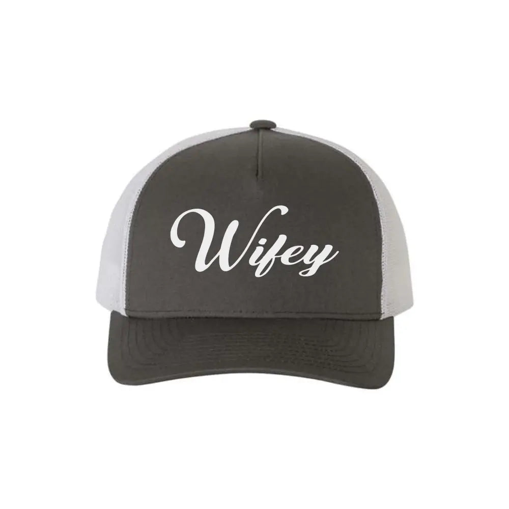 Embroidered Wifey Mesh Trucker Hat Classic Snapback Cap