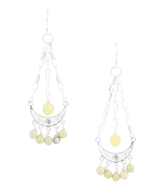 Lemon Jade Chandelier Earrings Chartruese Handcrafted Jewelry