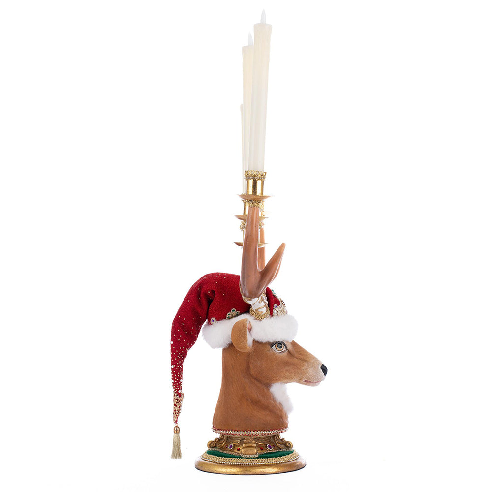 Christmas Ball Deer Head Candelabra Holiday Decor by Katherine's Collection