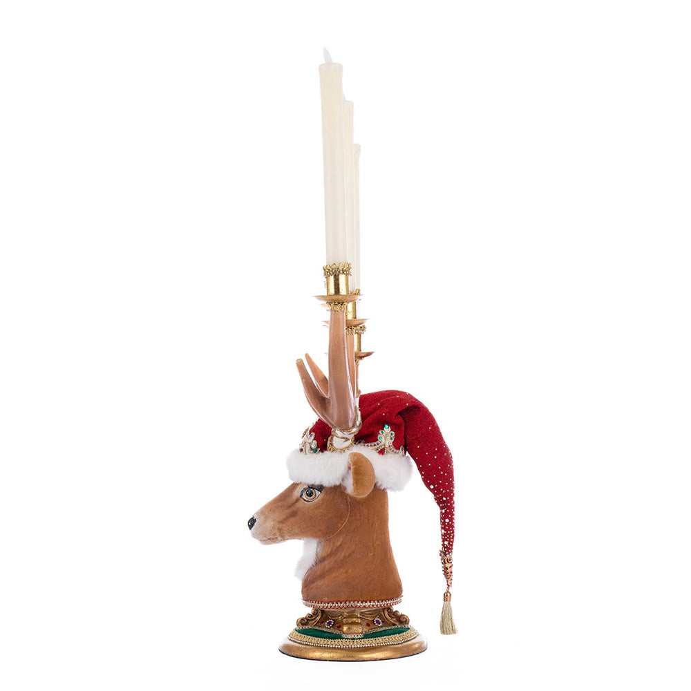 Christmas Ball Deer Head Candelabra Holiday Decor by Katherine's Collection