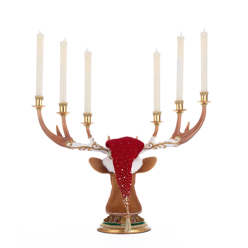 Christmas Ball Deer Head Candelabra Holiday Decor by Katherine's Collection