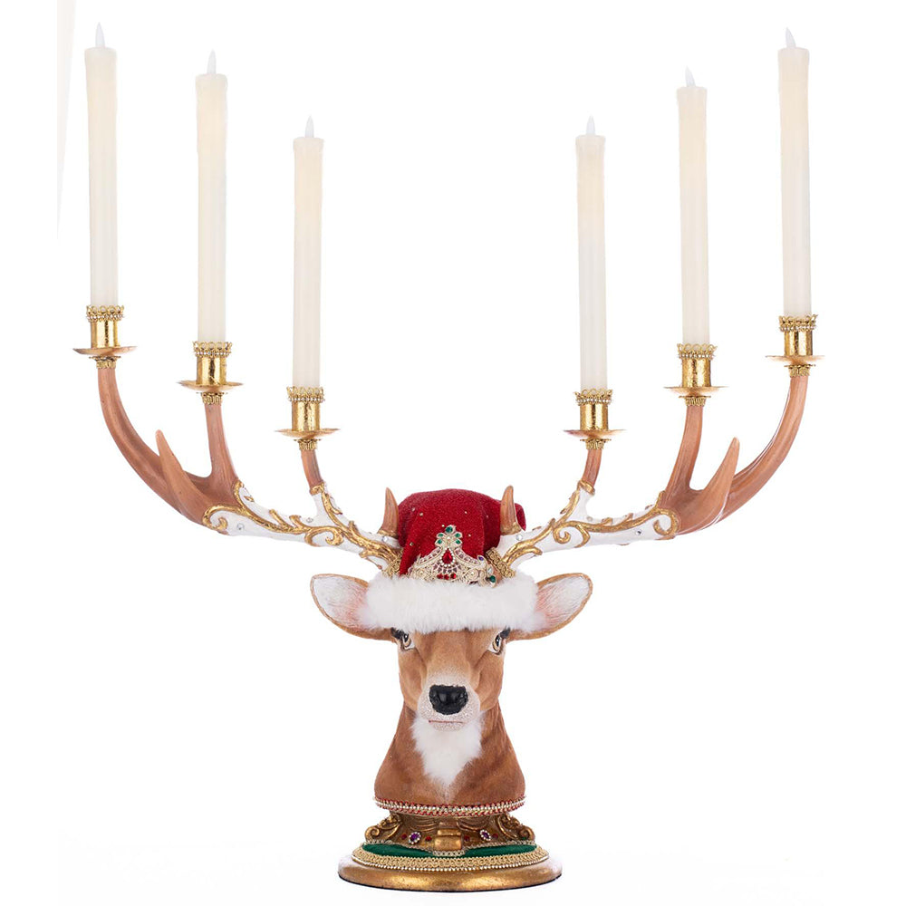 Christmas Ball Deer Head Candelabra Holiday Decor by Katherine's Collection
