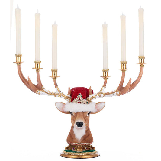 Christmas Ball Deer Head Candelabra Holiday Decor by Katherine's Collection