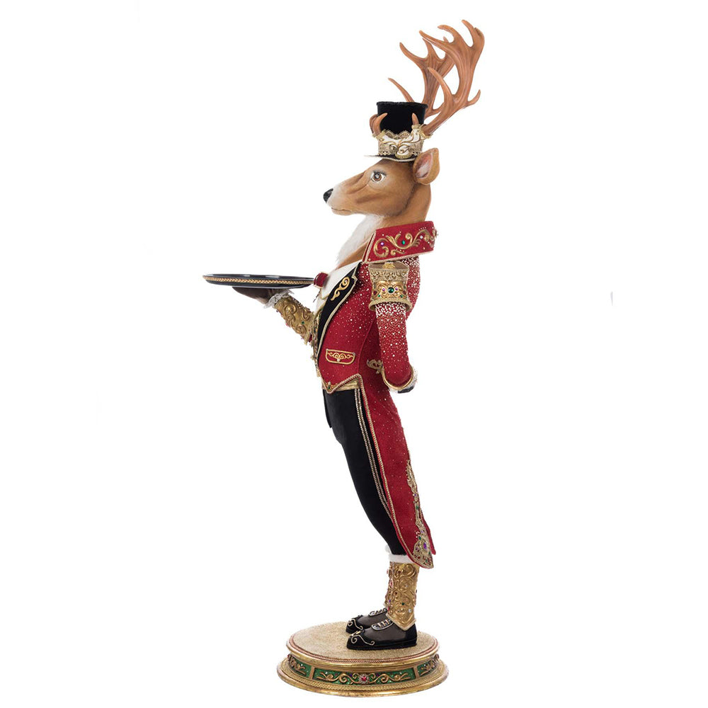 Christmas Ball Reindeer Butler 48-Inch Decorative Statue Katherine's Collection