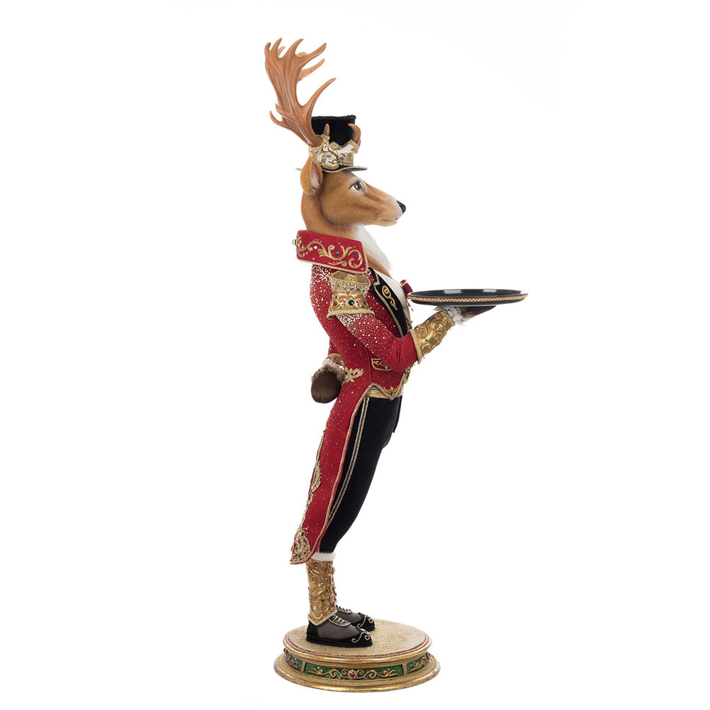 Christmas Ball Reindeer Butler 48-Inch Decorative Statue Katherine's Collection