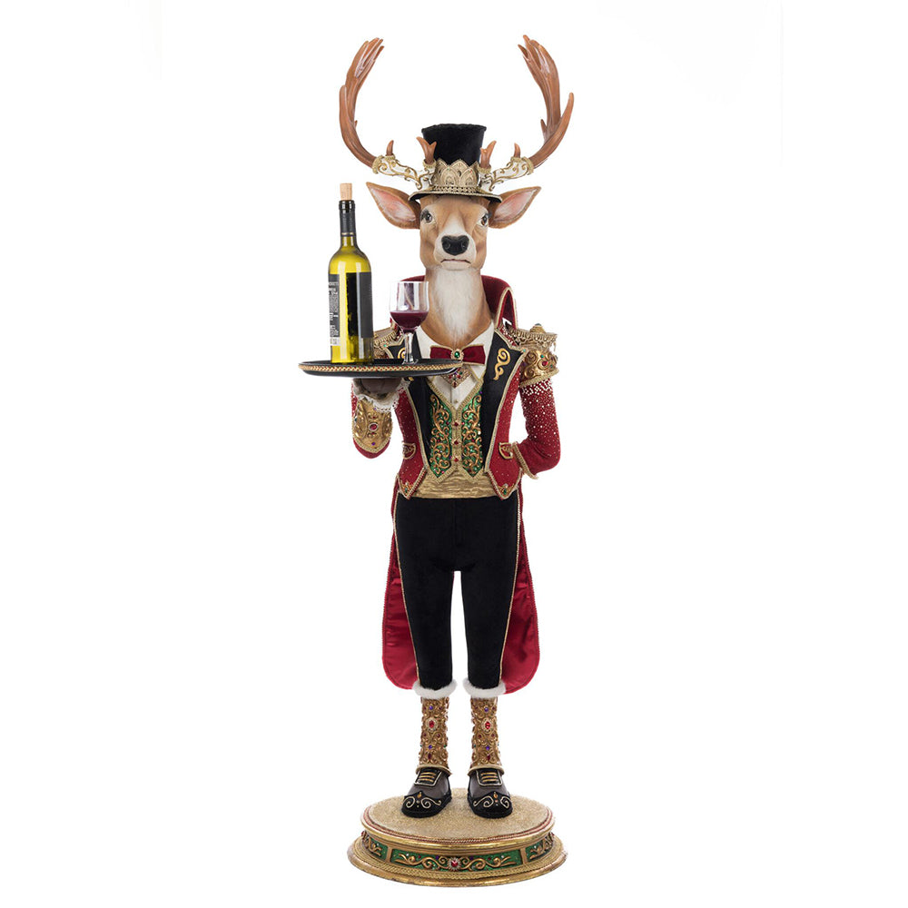 Christmas Ball Reindeer Butler 48-Inch Decorative Statue Katherine's Collection
