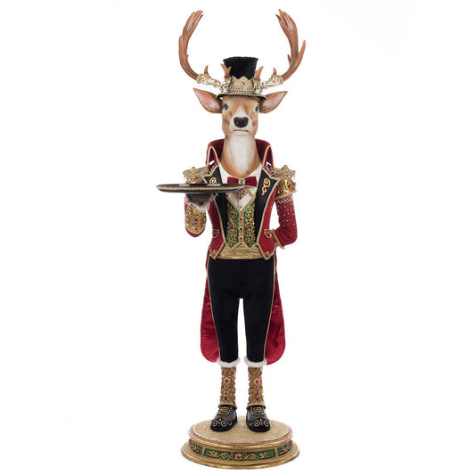 Christmas Ball Reindeer Butler 48-Inch Decorative Statue Katherine's Collection