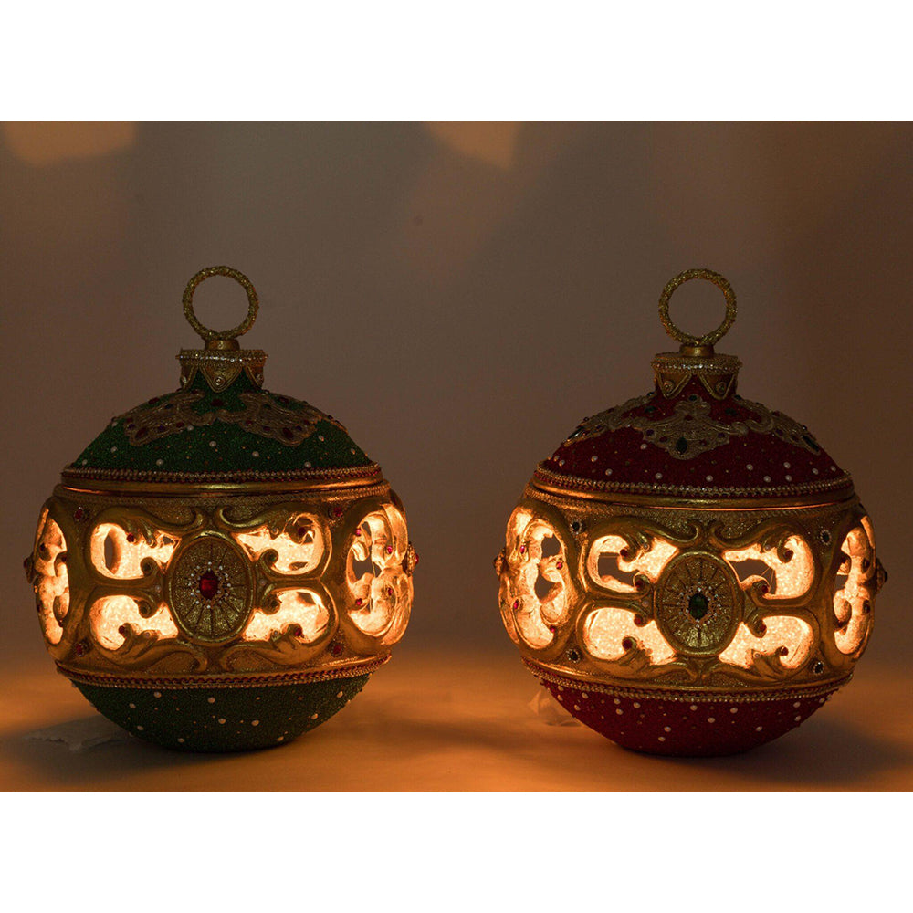 Christmas Ball Tabletop Ornament Tea Light Assortment of 2 Katherine's Collection
