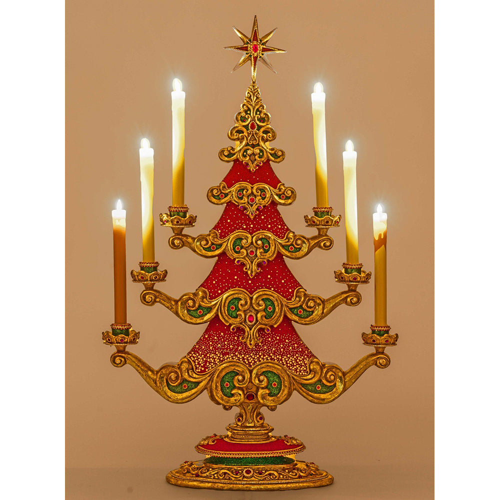 Christmas Ball Tree with Candles Decorative Holiday Tree Katherine's Collection