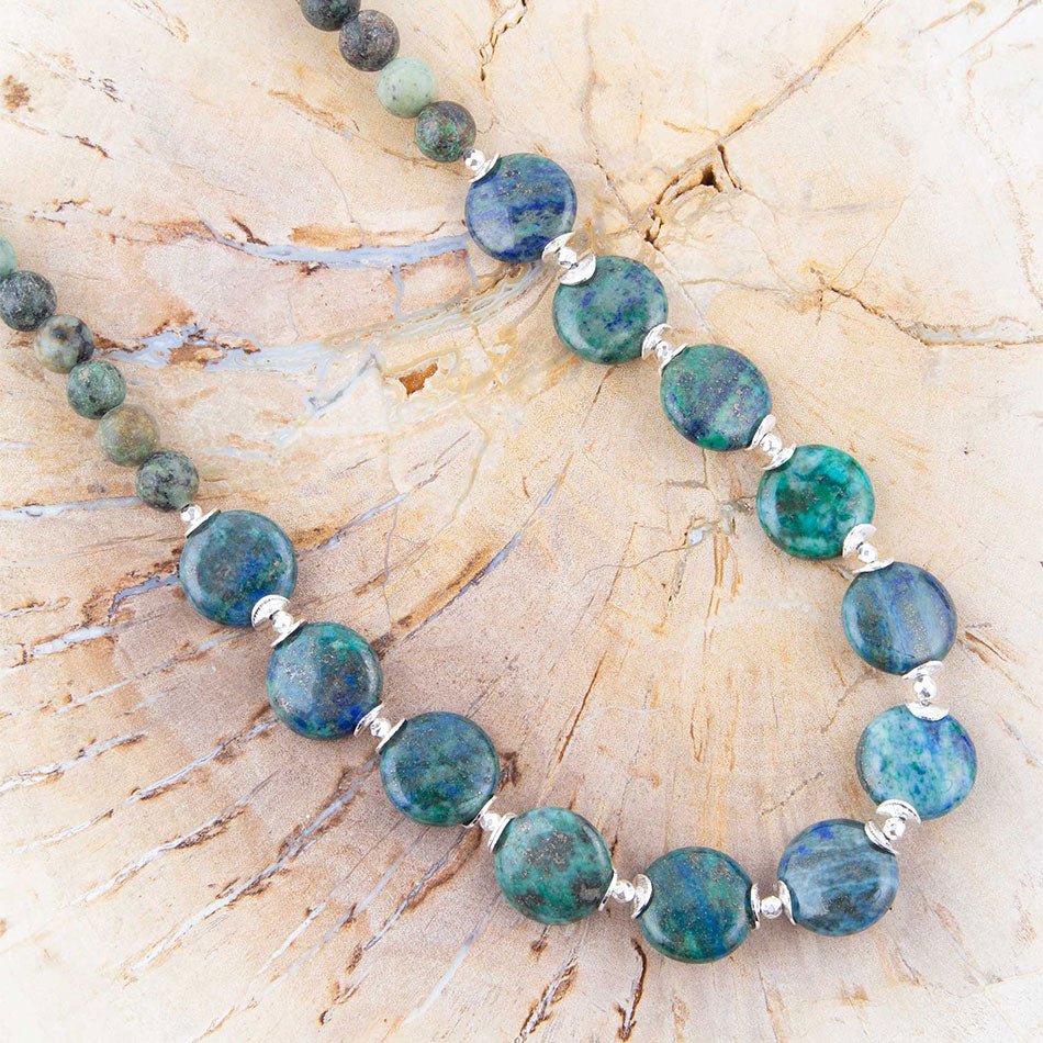 Chrysocolla Dark Blue Chunky Necklace Barse Jewelry