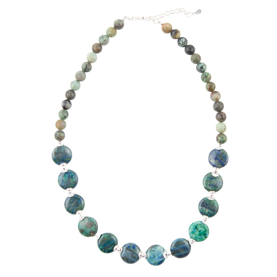 Chrysocolla Dark Blue Chunky Necklace Barse Jewelry