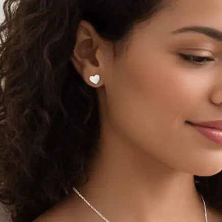 Chubby Heart Premium S925 Sterling Silver Stud Earrings