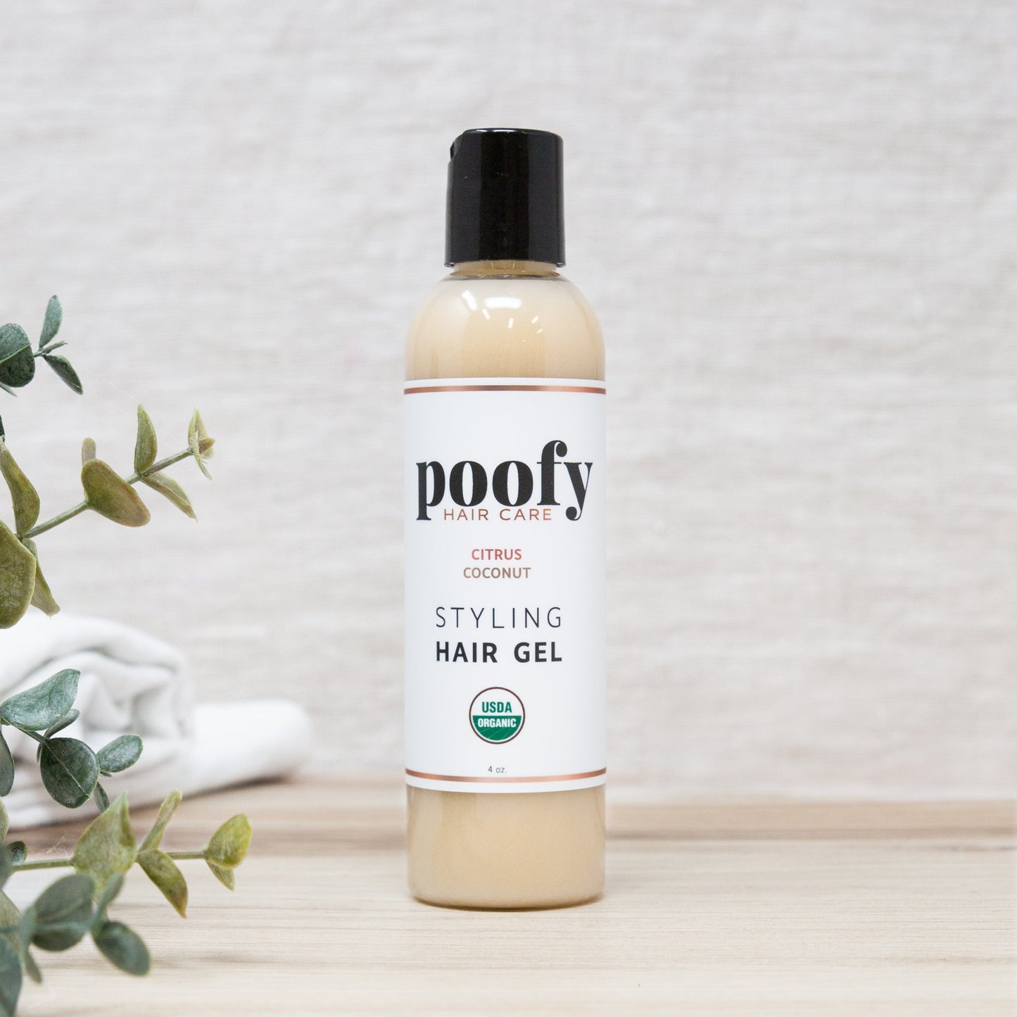 Citrus Coconut Organic Styling Hair Gel Poofy Organics