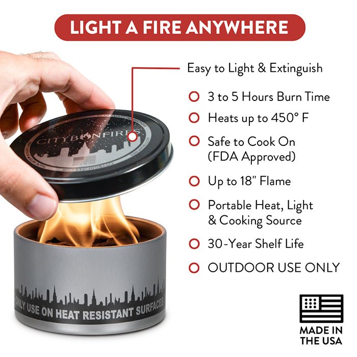 Portable Soy Wax Bonfire Fire Pit City Bonfire