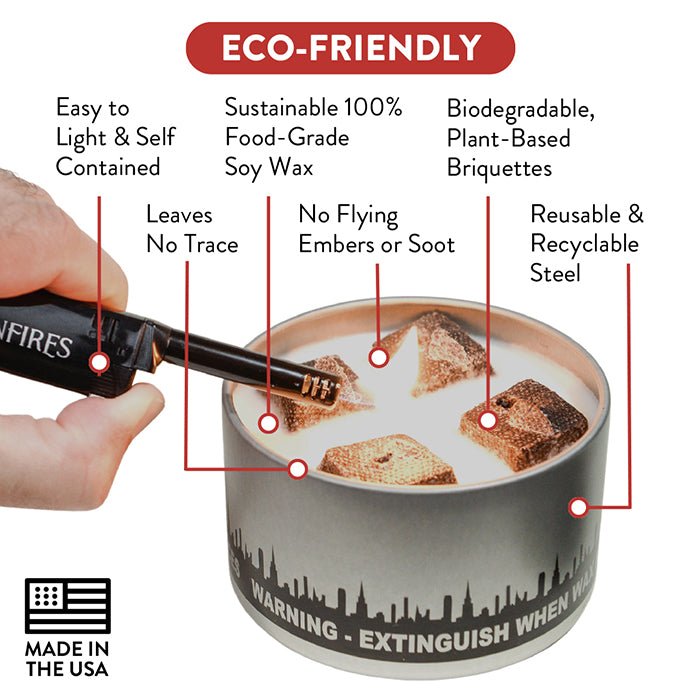 Portable Soy Wax Bonfire Fire Pit City Bonfire