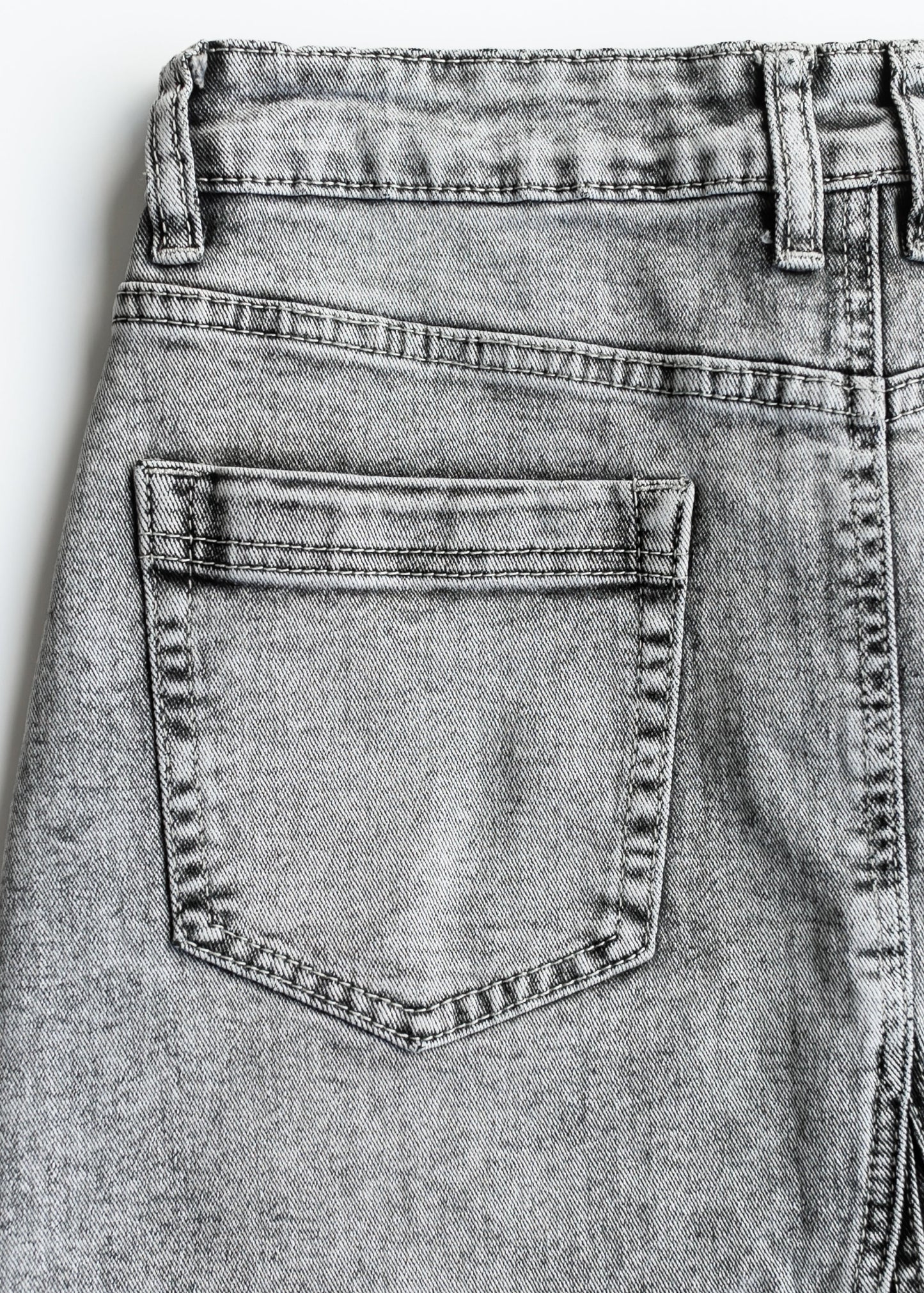 Denim Washed Black A-line Midi Skirt Claire Inherit Co.