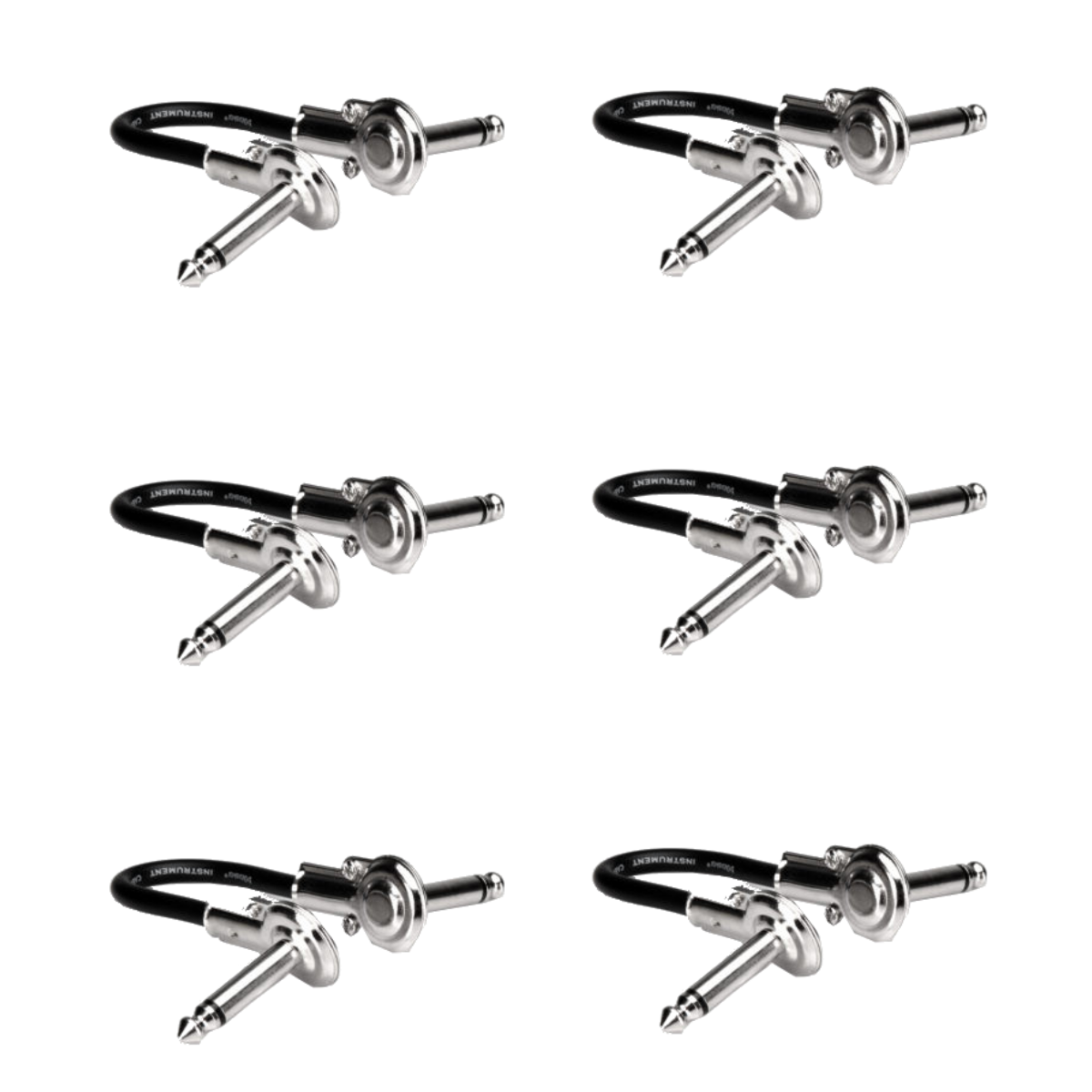 Low-Profile Right-Angle Guitar Patch Cable 6 inch 6 PACK Hosa IRG-600.5