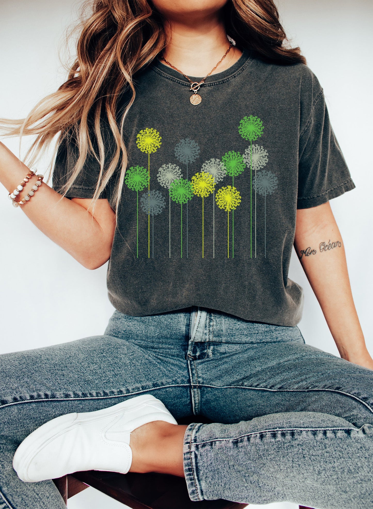 Abstract Color Floral Dandelions Comfort Colors T-shirt