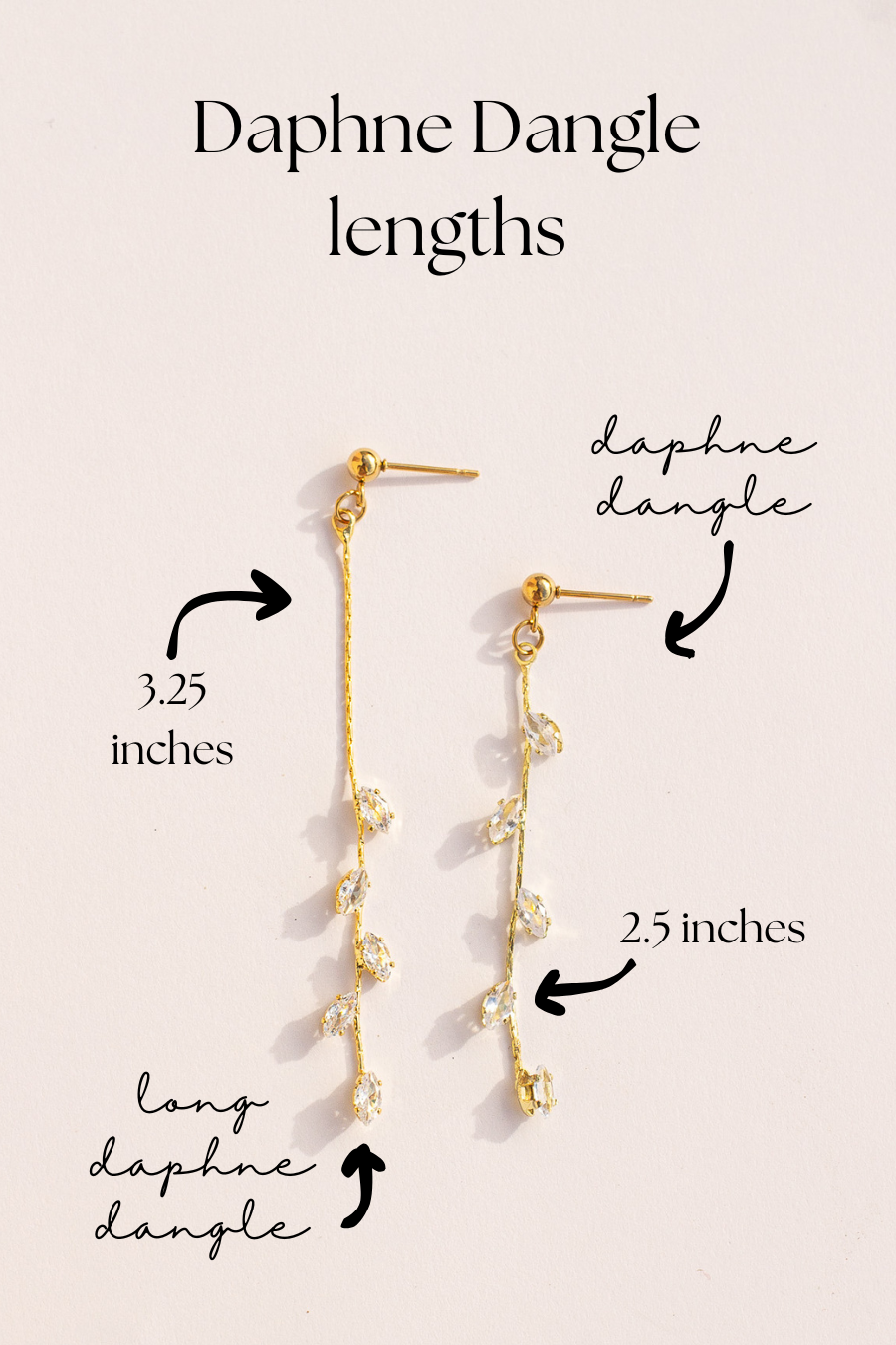 Leaf Style Cubic Zirconia Drop Earrings Daphne Dangle Rose & Clay