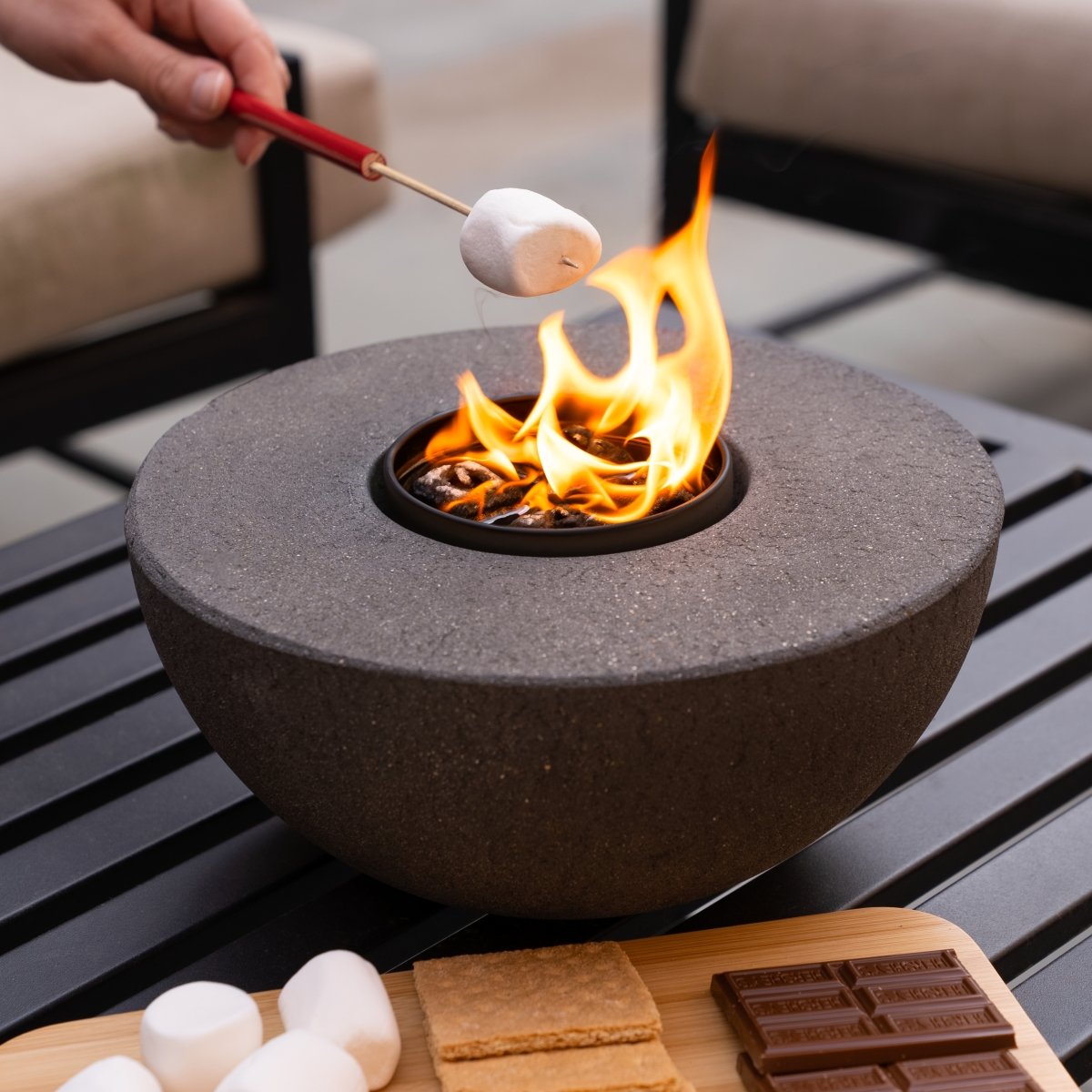 Concrete Acid Wash Semi-Round Fire Pit City Bonfires
