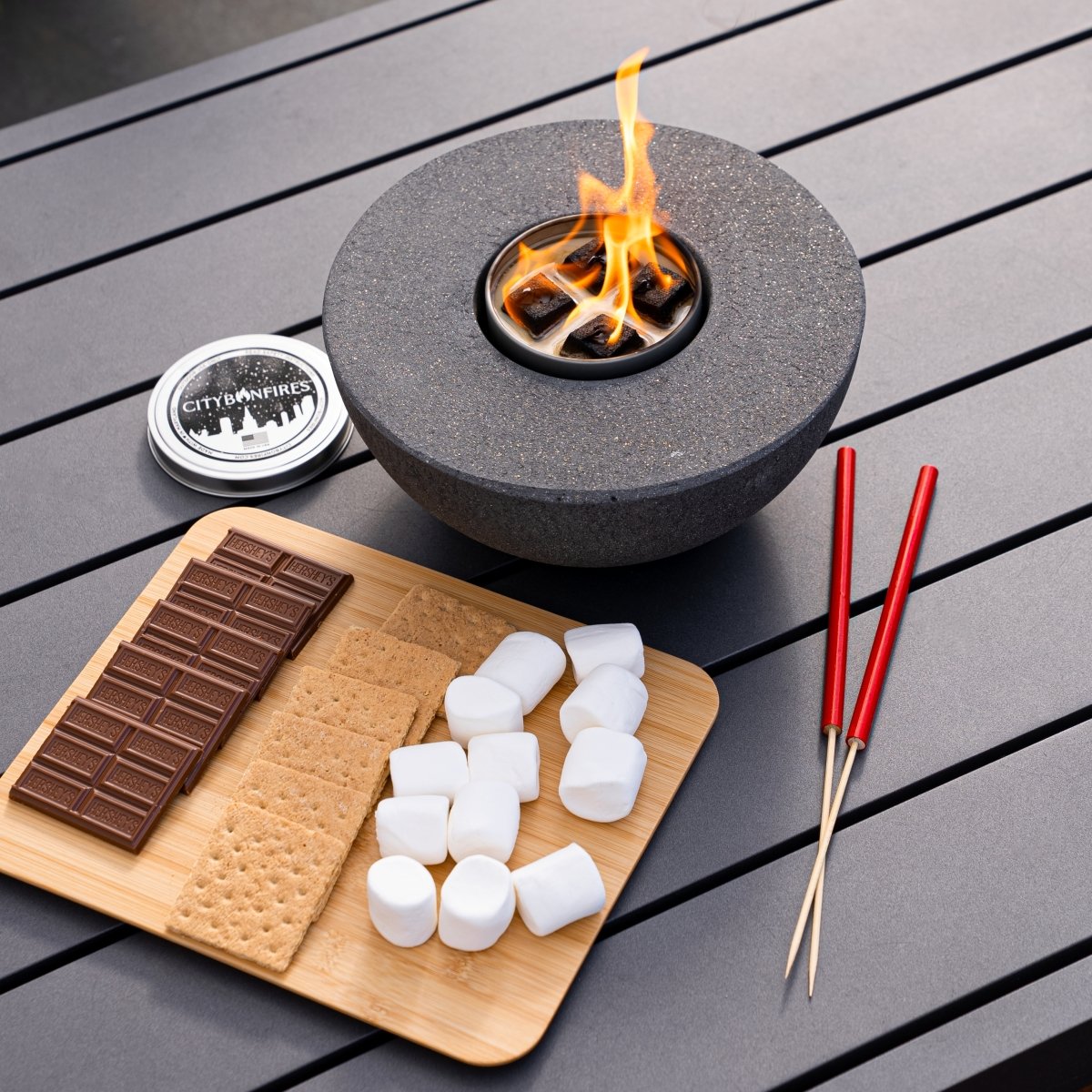 Concrete Acid Wash Semi-Round Fire Pit City Bonfires