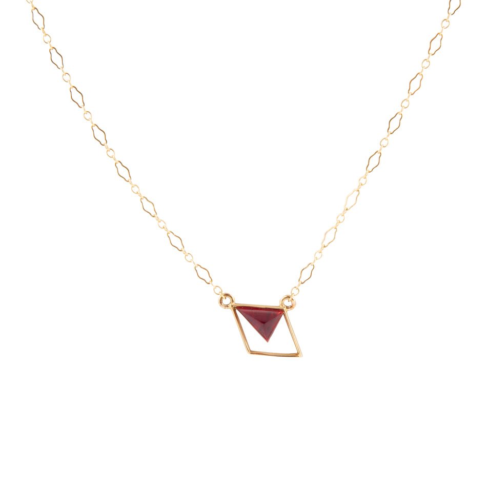 Corundum Bronze Triangle Necklace Barse Jewelry