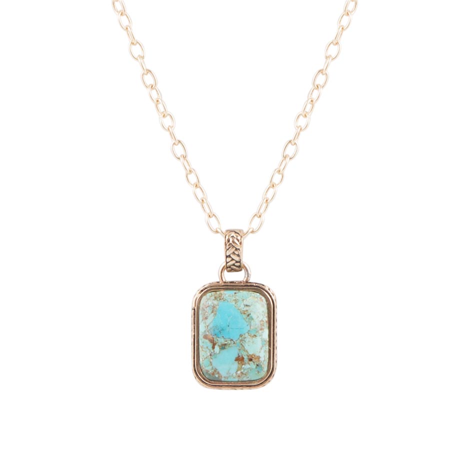 Genuine Turquoise Adjustable Pendant Necklace Credence