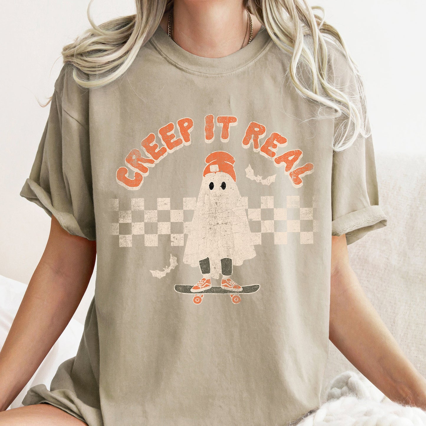 Creep It Real Retro Ghost Halloween Comfort Colors T-Shirt