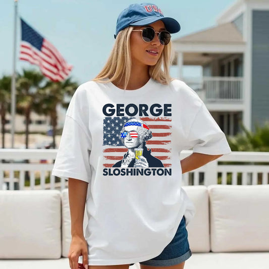 George Sloshington 4th of July Drinking Party Shirt