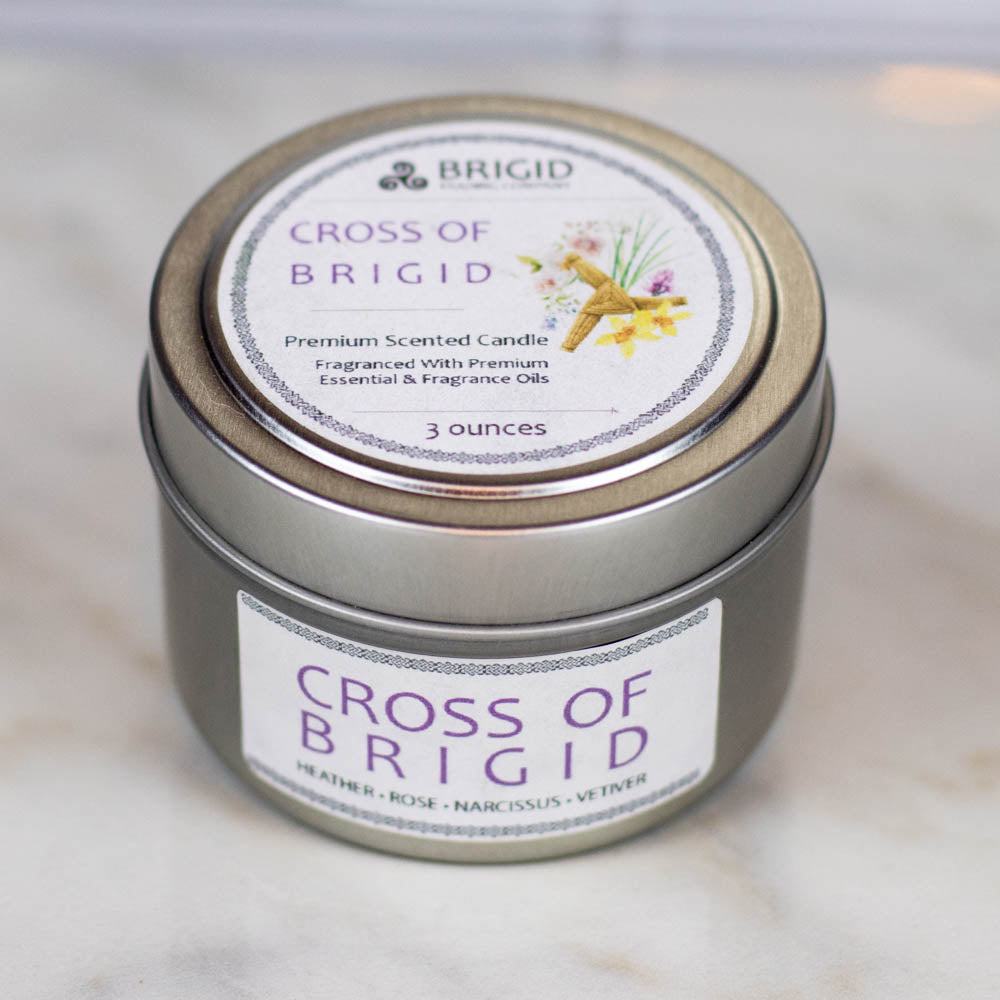 Imbolc Soy Wax Candle Heather Rose Narcissus Vetiver Brigid Trading Company