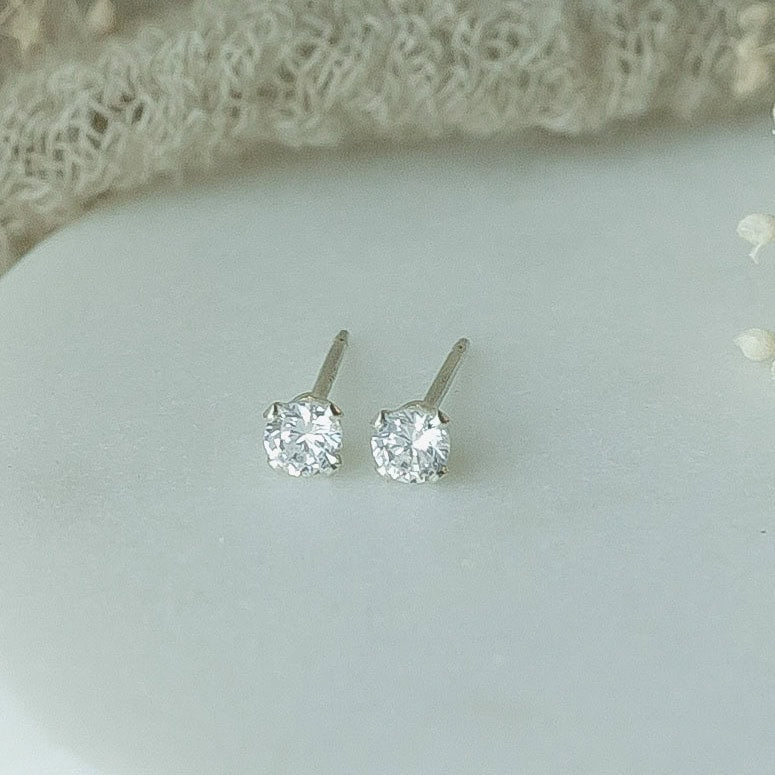Crystal Stud Earrings 14K Gold Filled Sela Designs