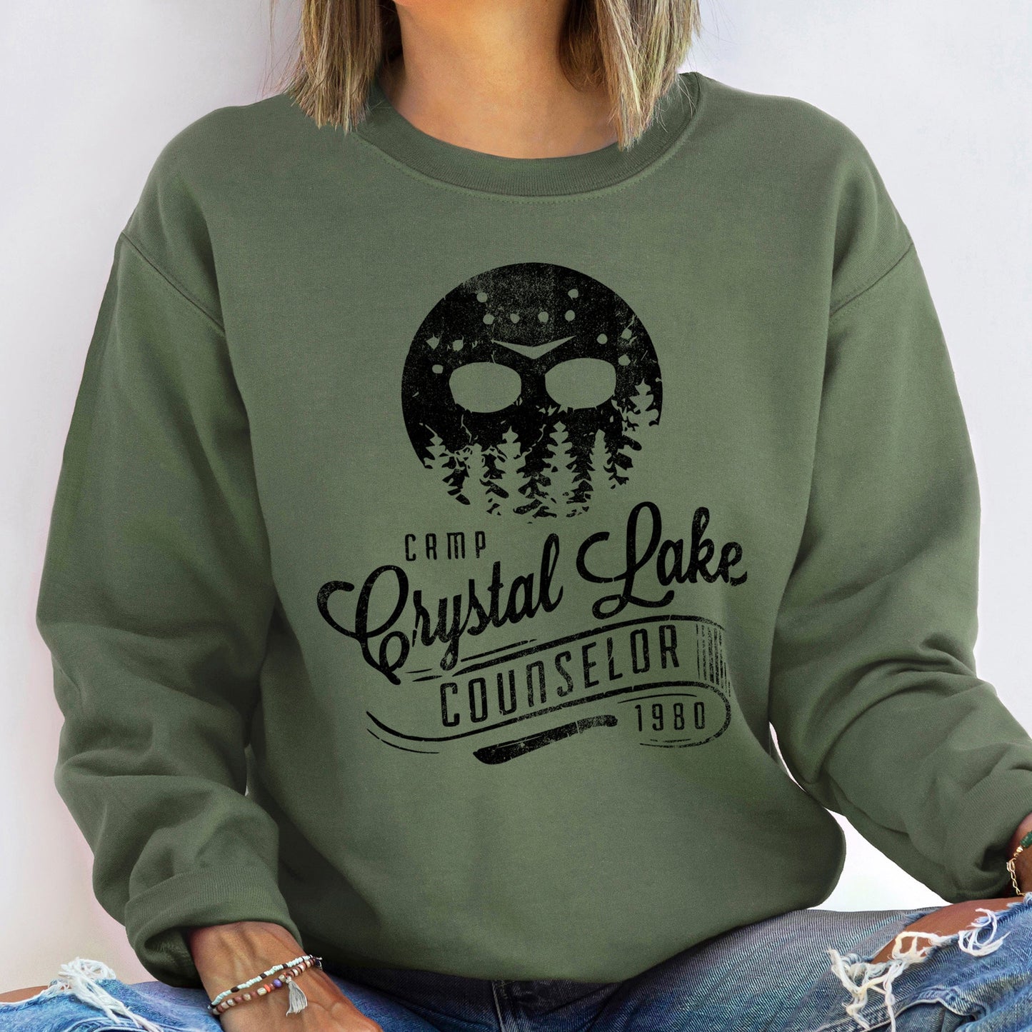 Crystal Lake Halloween Sweatshirt Cotton Polyester Blend