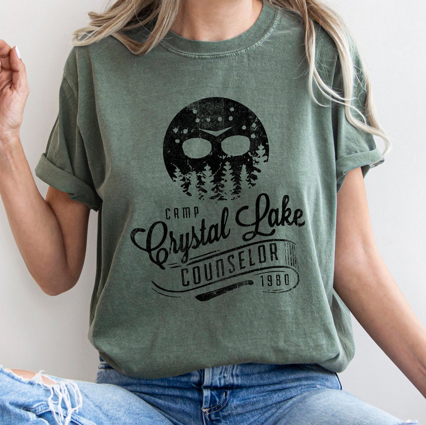 Camp Crystal Lake Counselor Retro Halloween Comfort Colors T-shirt