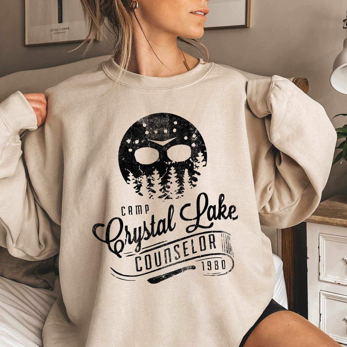 Crystal Lake Halloween Sweatshirt Cotton Polyester Blend