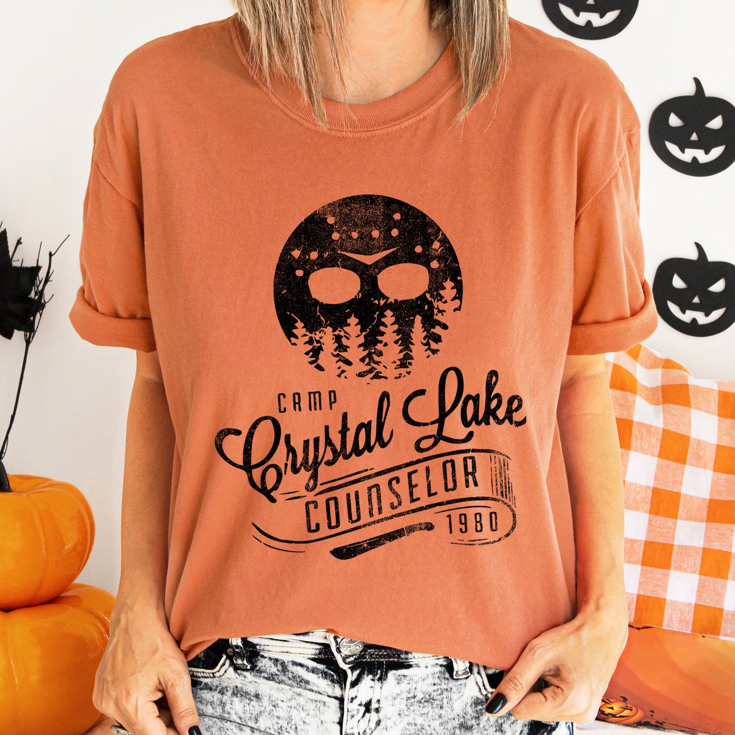 Camp Crystal Lake Counselor Retro Halloween Comfort Colors T-shirt