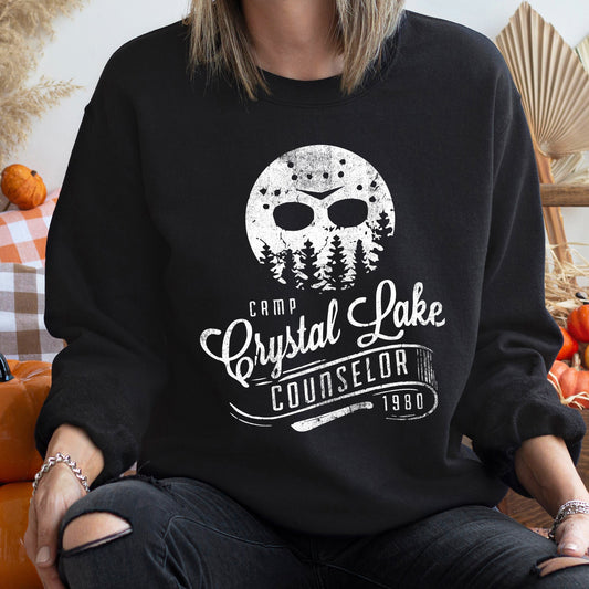 Crystal Lake Vintage Halloween Sweatshirt Soft Fleece Unisex Refinery No. 1