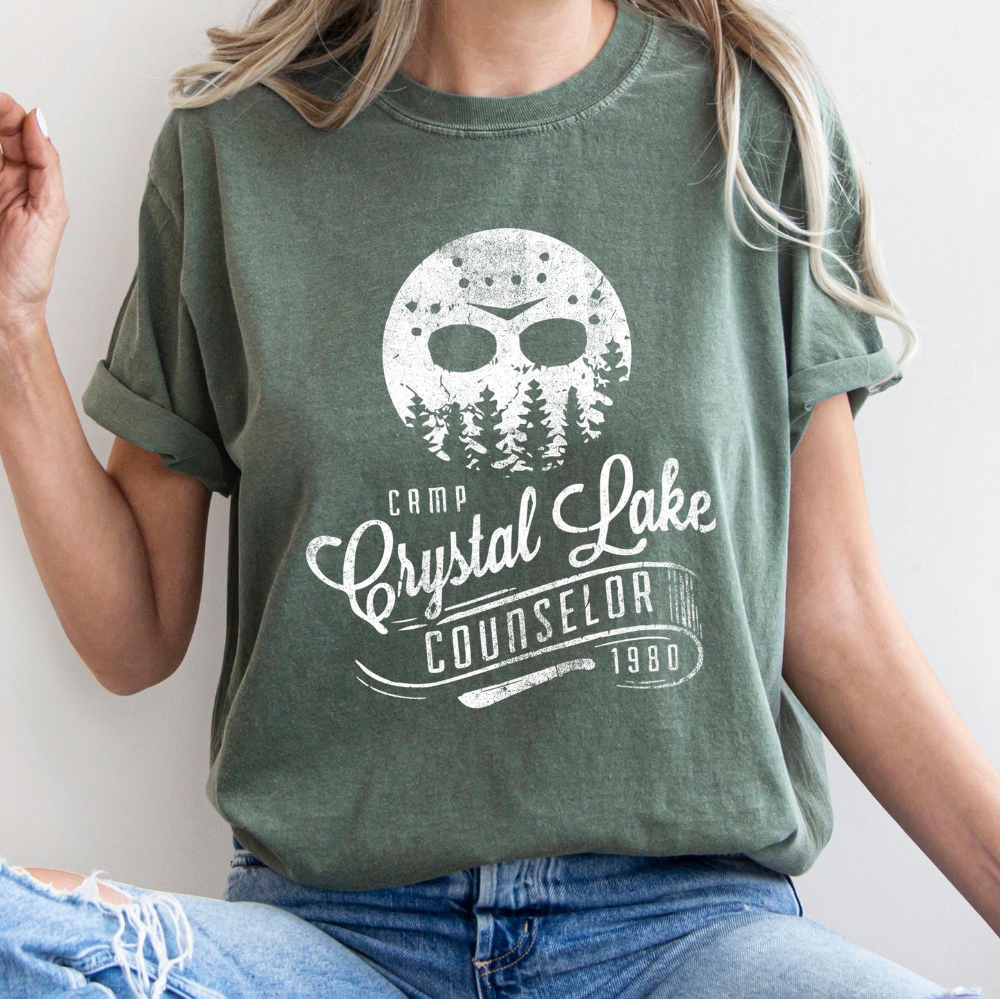Camp Crystal Lake Retro Halloween Comfort Colors Tshirt Counselor