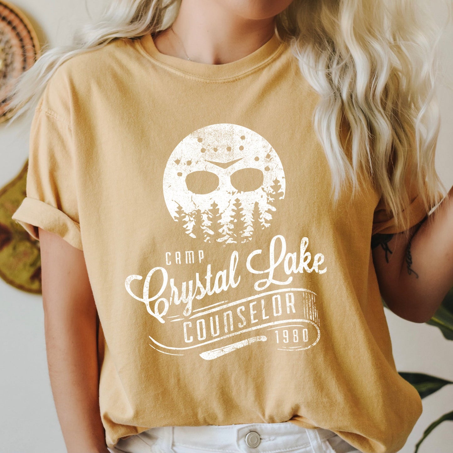 Camp Crystal Lake Retro Halloween Comfort Colors Tshirt Counselor