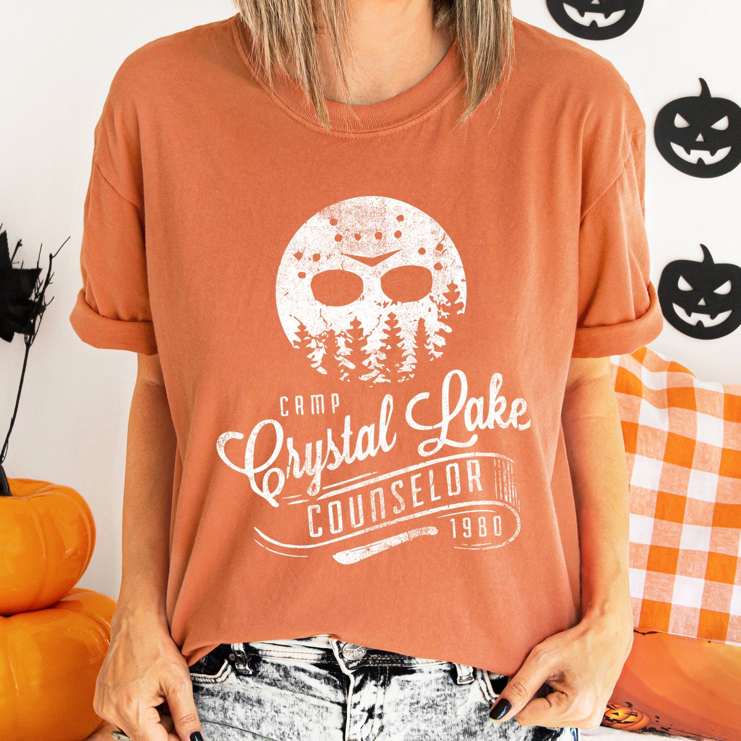 Camp Crystal Lake Retro Halloween Comfort Colors Tshirt Counselor