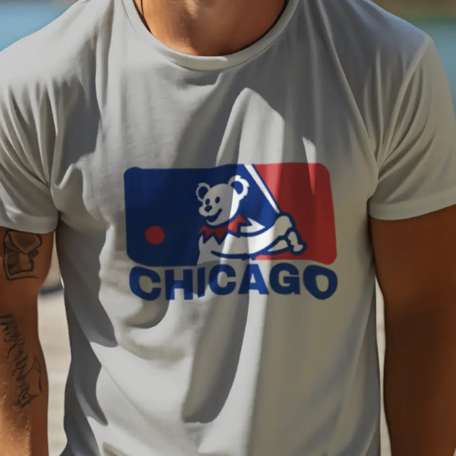 MLB Logo Dancing Bear Chicago Baseball T-Shirt The Ballpark Collection