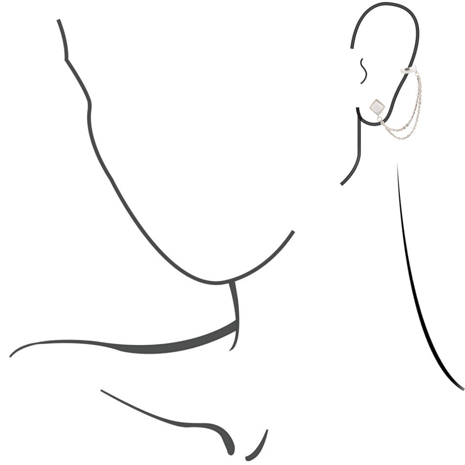Sterling Silver Cuffed Up Earring with White Howlite Barse Jewelry