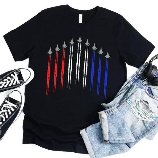 Air Force Flyover Red White And Blue for Adult and Kids T-shirt