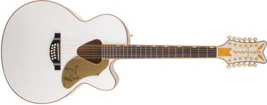 12-string Acoustic-electric Jumbo Guitar White Gretsch G5022CWFE-12 Rancher Falcon
